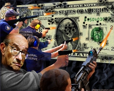 Alan Greenpsan destroys the dollar